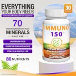 Immuno 150 Plant-Based Mineral & Nutrient Supplement – 150 Vegetarian Capsules for Daily Wellness Support