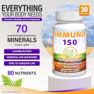 Immuno 150 Plant-Based Mineral & Nutrient Supplement – 150 Vegetarian Capsules