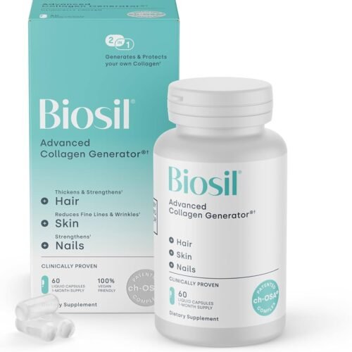 61Lc0NgnzIL._AC_UF1000,1000_QL80_ BioSil Advanced Collagen Generator 60 Liquid Capsules | Hair, Skin & Nails Collagen Support Supplement