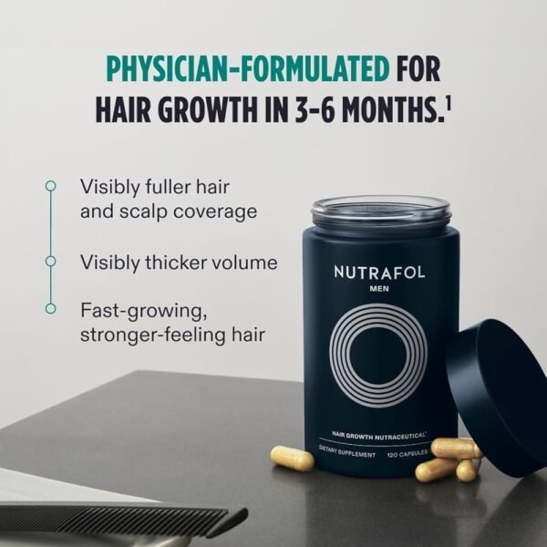 Nutrafol Men Hair Growth Nutraceutical – Men's Hair Growth & Hair Wellness Supplement (120 Capsules)