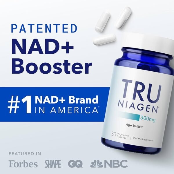 TRU NIAGEN® 300mg NAD+ Supplement – Healthy Aging & Cellular Energy Support (120 Vegetarian Capsules)