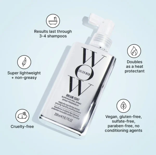 Color Wow Dream Coat Supernatural Spray – Anti-Frizz Heat-Activated Hair Treatment 200ml