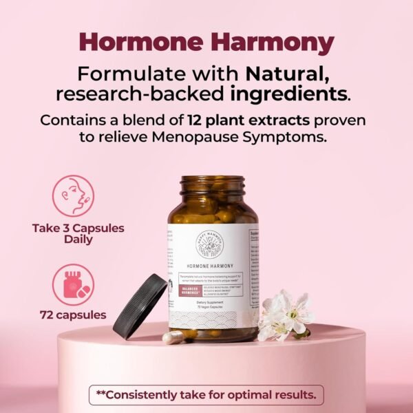 Happy Mammoth Hormone Harmony Plus+ – Women's Hormone Balance & Daily Wellness Supplement (48 Vegan Capsules)