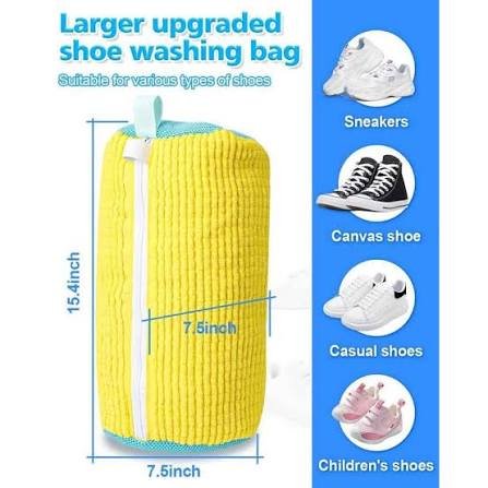 Portable Shoe Washing Bag for Washing Machine – Reusable Mesh Sneaker Laundry Bag with Zipper