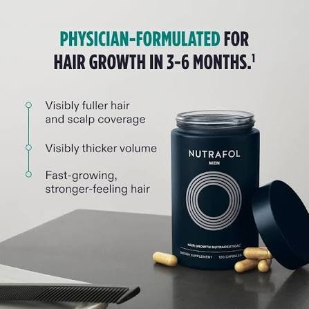 Nutrafol Men Hair Growth Nutraceutical – Men's Hair Growth & Hair Wellness Supplement (120 Capsules)