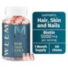 WEEM Hair, Skin & Nails Biotin 5000mcg Supplement – 60 Chews