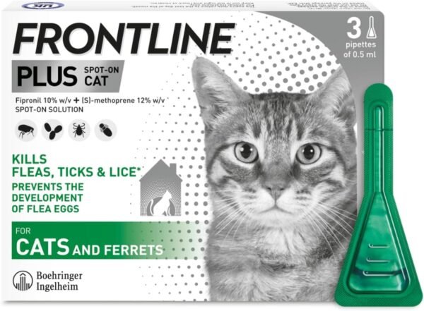 FRONTLINE Plus Flea & Tick Treatment for Cats & Ferrets | 6 Pipettes