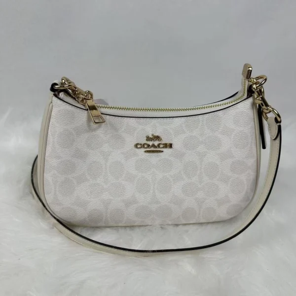 COACH Teri Shoulder Bag in Signature Canvas White/Chalk