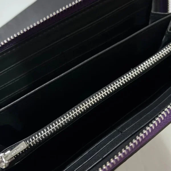 NEW COACH C4452 Long Round Zip Wallet with Strap in Purple Signature