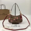 NWT COACH CY694 Teri Shoulder Bag in Tan Brown Signature Canvas with Cherry Print