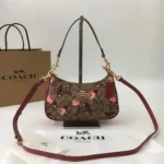 NWT COACH Teri Shoulder Bag CY694 – Signature Canvas Cherry Print Tan Brown