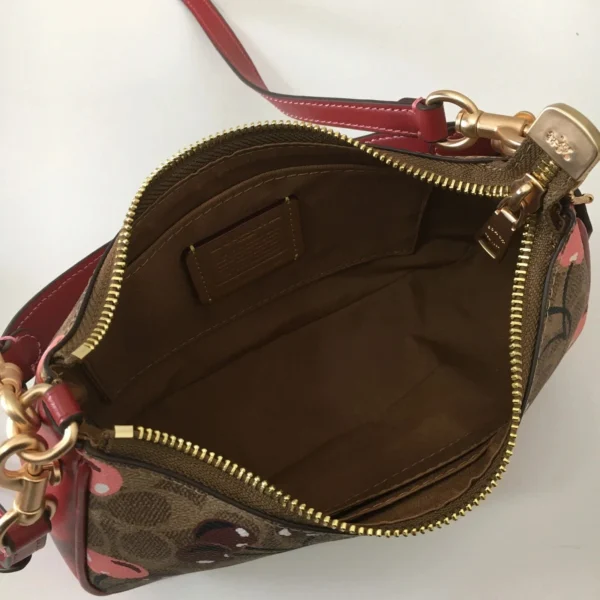 NWT COACH CY694 Teri Shoulder Bag in Tan Brown Signature Canvas with Cherry Print