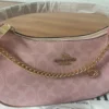 NWT COACH Teri Shoulder Bag in Signature Canvas Gold Powder Pink