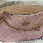 NWT COACH Teri Shoulder Bag in Signature Canvas – Gold/Powder Pink
