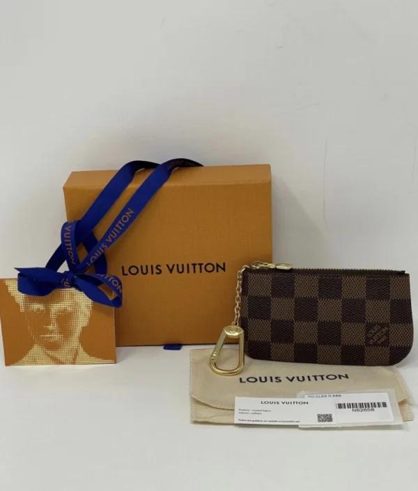 Louis Vuitton Key Pouch Cles in Damier Ebene Coin and Card Wallet